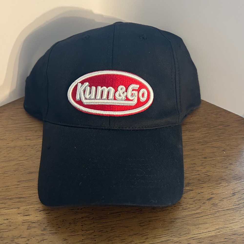 Kum & Go Logo Hat Mens OSFM Black Embroidered Cotton Snapback Baseball Cap